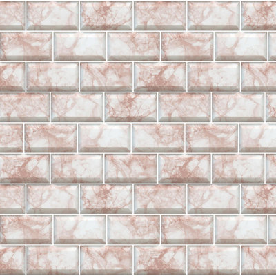 14 cm. W x 28 cm. L Fireplace Surround Peel and Stick Subway Tile