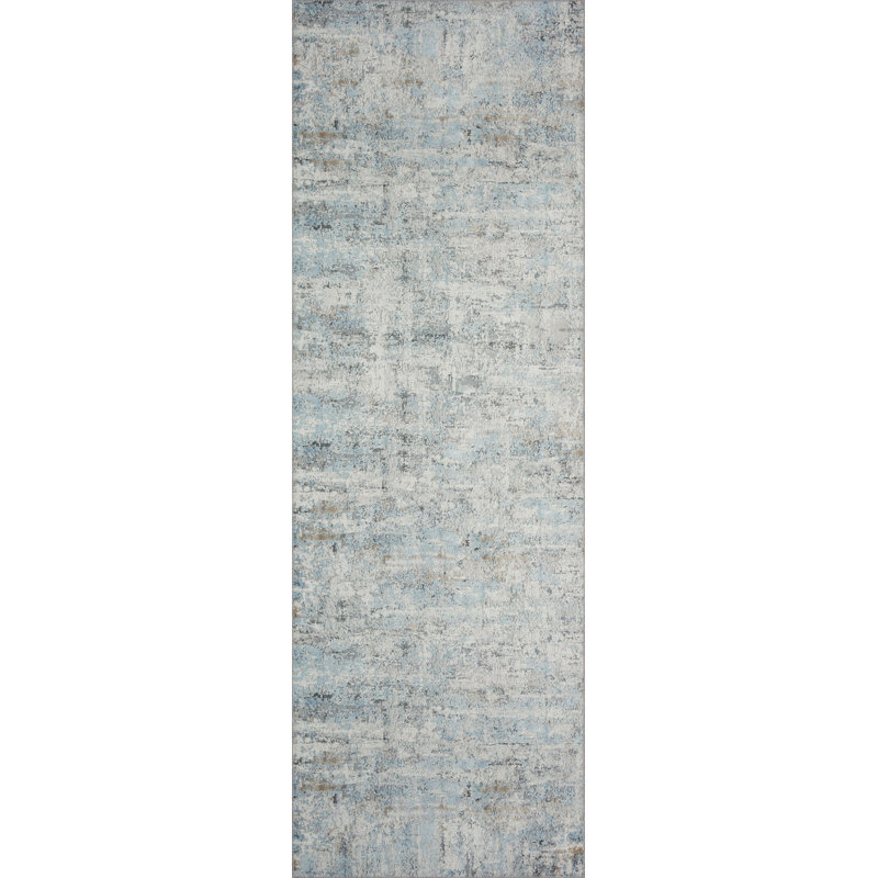 Abstract Ivory Area Rug, Runner 2'6" x 9'6"