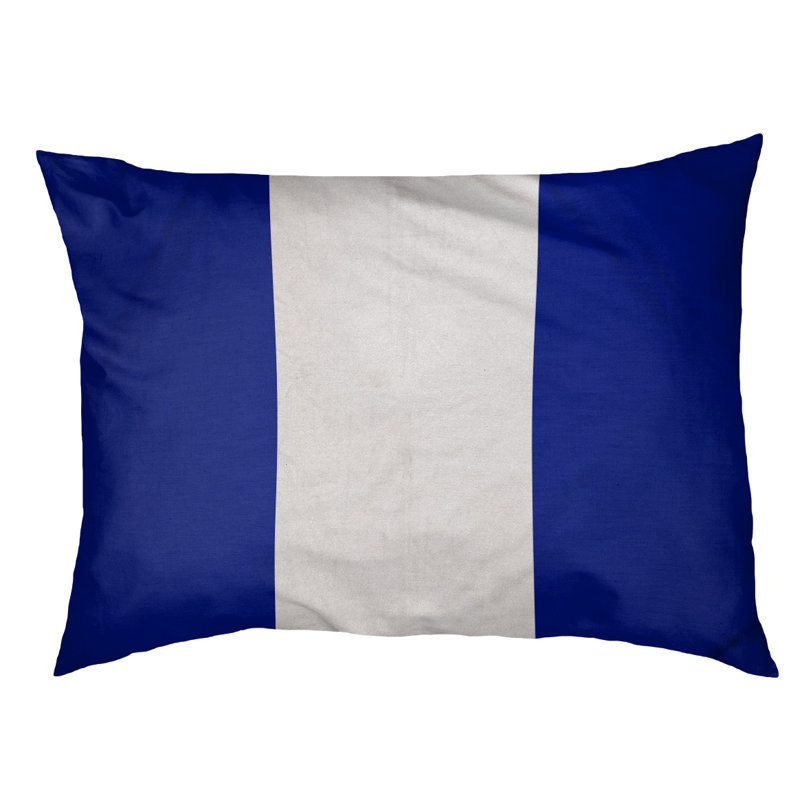 Coussin pour chien Indiana, Grand (l 40 po x P 30 po x H 6,5 po), Bleu / blanc