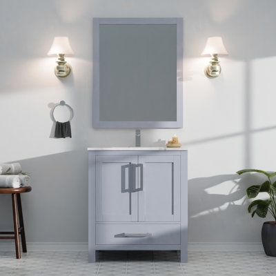 Meuble-lavabo de salle de bain avec 28 miroirs, une armoire et un tiroir pour l'espace de rangement