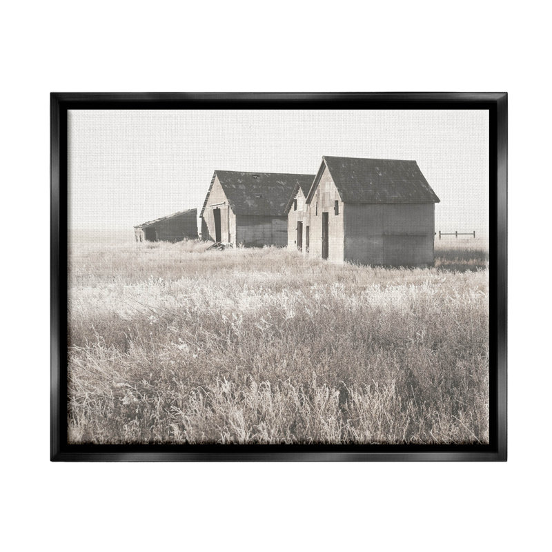 Art mural sur toile flottante, "Barn", H 17 po x l 21 po x P 1,7 po, Cadre flottant noir de jais
