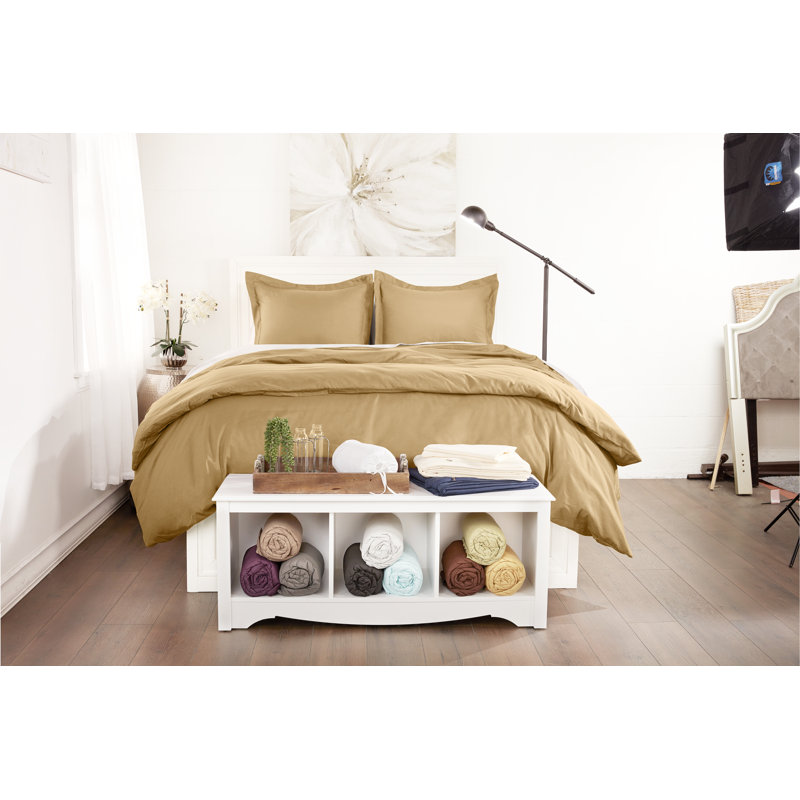 Ensemble de housse de couette en microfibre super doux, Doré, Housse de couette pour grand lit + 2 taies décora