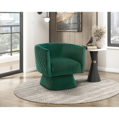 Chaise pivotante en velours pivotant à 360 degrés d'une profondeur de 29,5 po