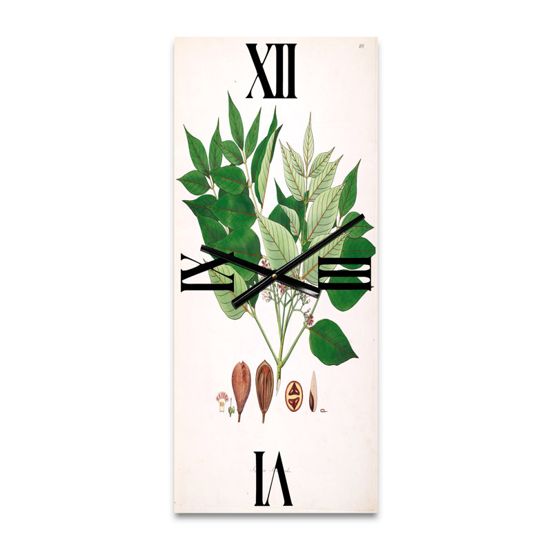 Horloge murale rétro Vintage Plant Life, Grand