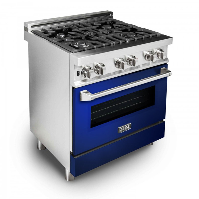 ZLINE 30" Legacy Dual Fuel Range, Blue Gloss Stainless Steel