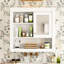 Armoire de salle de bain murale avec porte miroir, armoire de rangement murale avec tablettes, armoire de rangement de salle de bain pour la maison-874362212