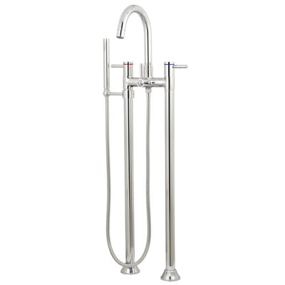 Robinet pour baignoire autoportant à 3 poignées et 2 trous Kingston Brass