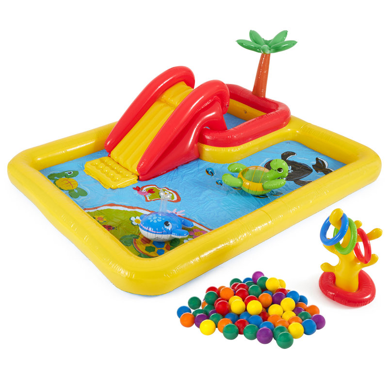 Plastic Rectangle Inflatable Pool 31'' H x 77'' W x 100'' L