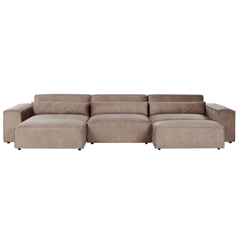 Boleslovas 3 Seater Sofa & Chaise, Right Hand Facing, Brown