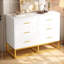 Commodes décoratives avec 6 tiroirs et pieds en métal-184652385