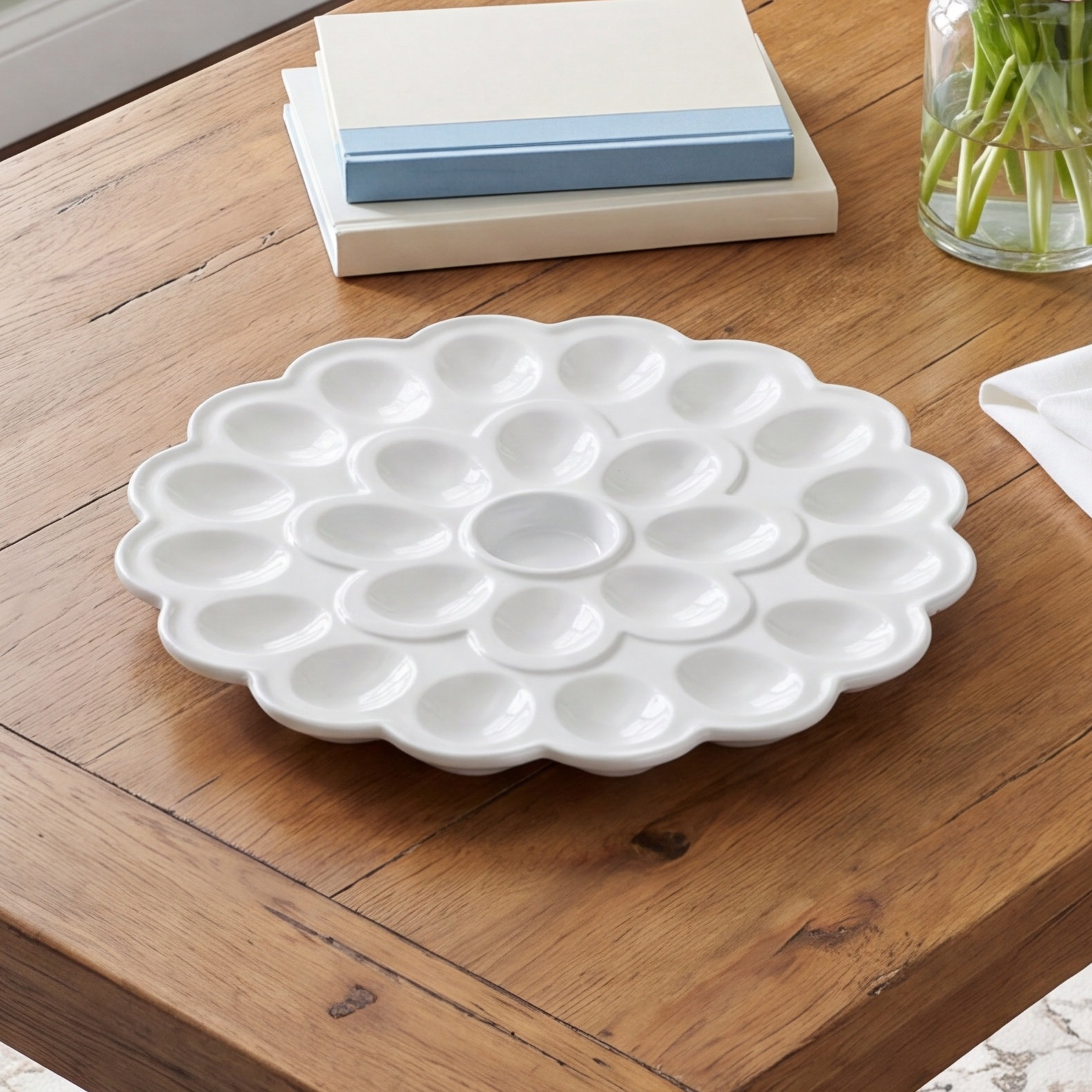 Everyday White Porcelain Egg Platter