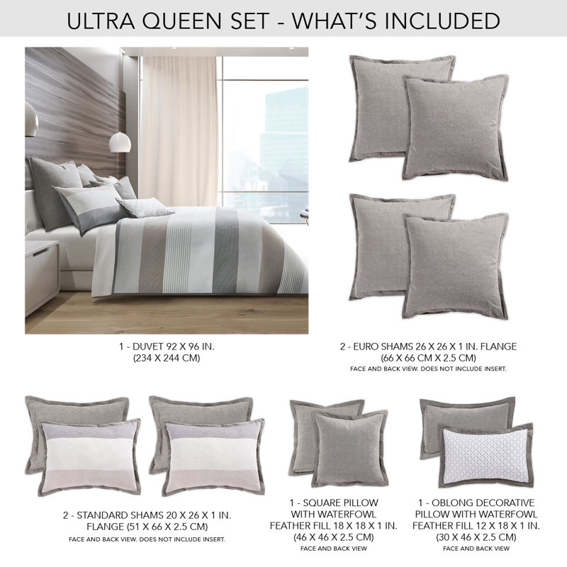 Ultra 7-Piece Duvet Set - Charcoal Grey