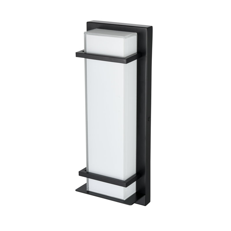 Krishanna Integrated LED Outdoor Wall Sconce, 16" H x 6" W x 3.5" D