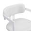 Ensemble de 2 chaises de salle à manger rembourrées, fauteuil en tissu avec assise beige et structure en métal blanc, capacité de poids de 265 lb