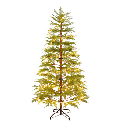 Artificial Full Christmas Tree With LED Lights And Metal Stand, Perfect For Festive Xmas Decorations