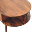 Table basse ovale en bois massif avec 1 tiroir