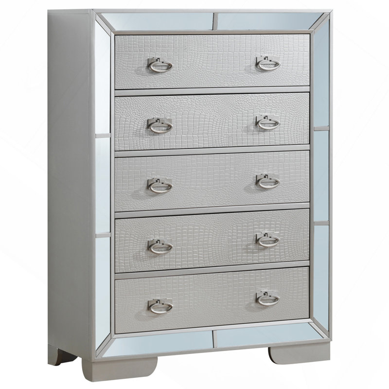 Coffre de rangement élégant et contemporain, Argent argent