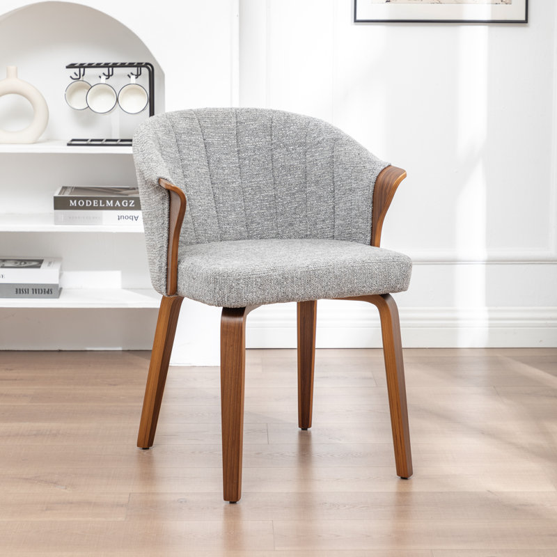 Chaise de salle à manger rembourrée Devault, Gris