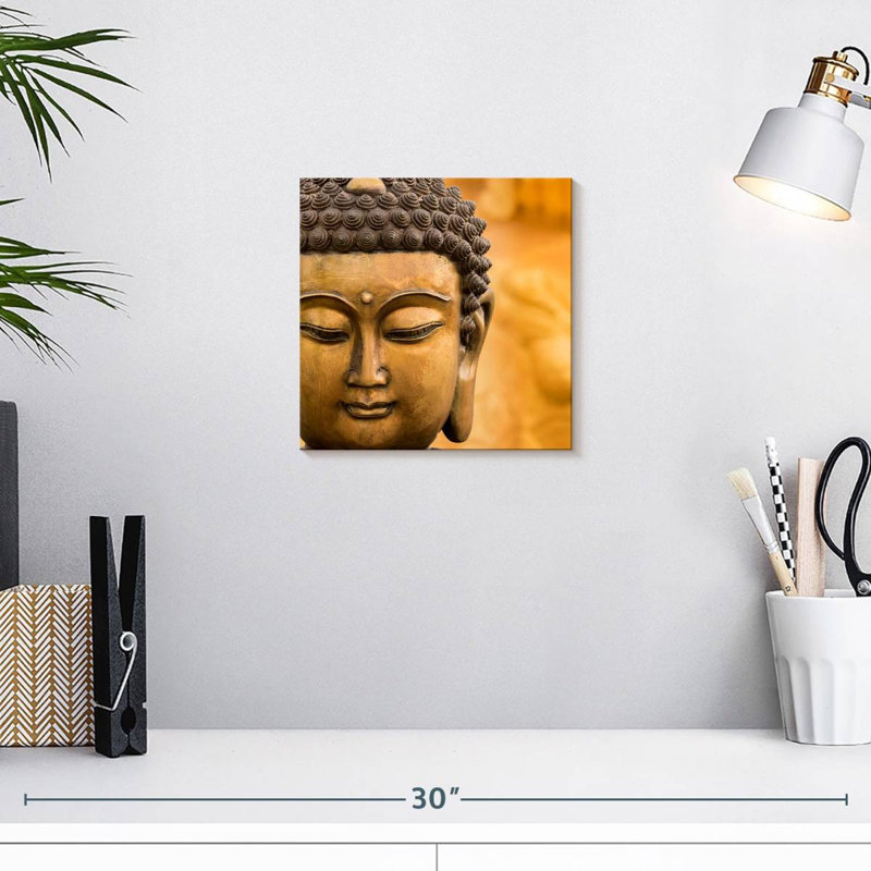 Visage de Bouddha serein Javetta, H 10 po x l 10 po