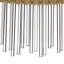 Iola 17" Bright Bronze Cylinder Flush Mount Ceiling Light with Clear Glass Bars