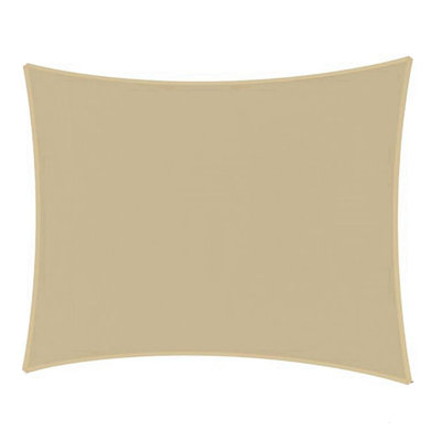 Toile 12 pi x 16 pi avec auvent UV et abat-jour rectangulaire pour terrasse avec bord renforcé, sable