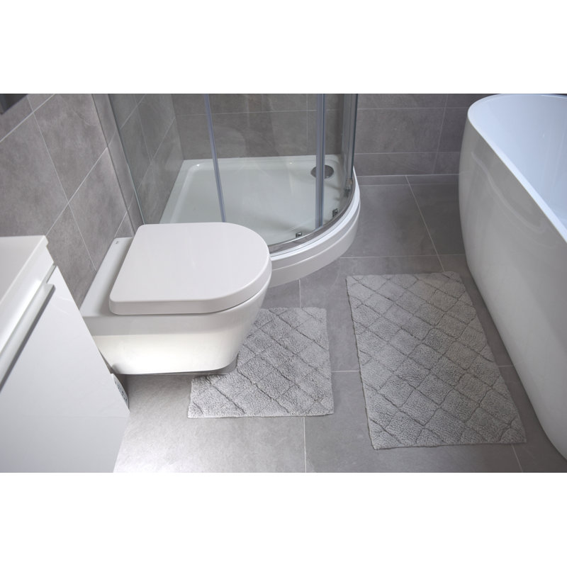 Hittner 100% Cotton Bath Mat, Grey