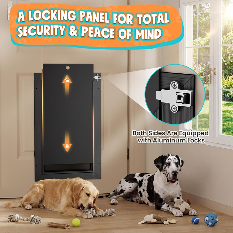 Porte pour chien en aluminium à triple rabat pour protection contre les intempéries Extreme Weather