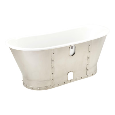 Brayden 68" Cast Iron Soaking Freestanding Tub with Included Overflow Drain