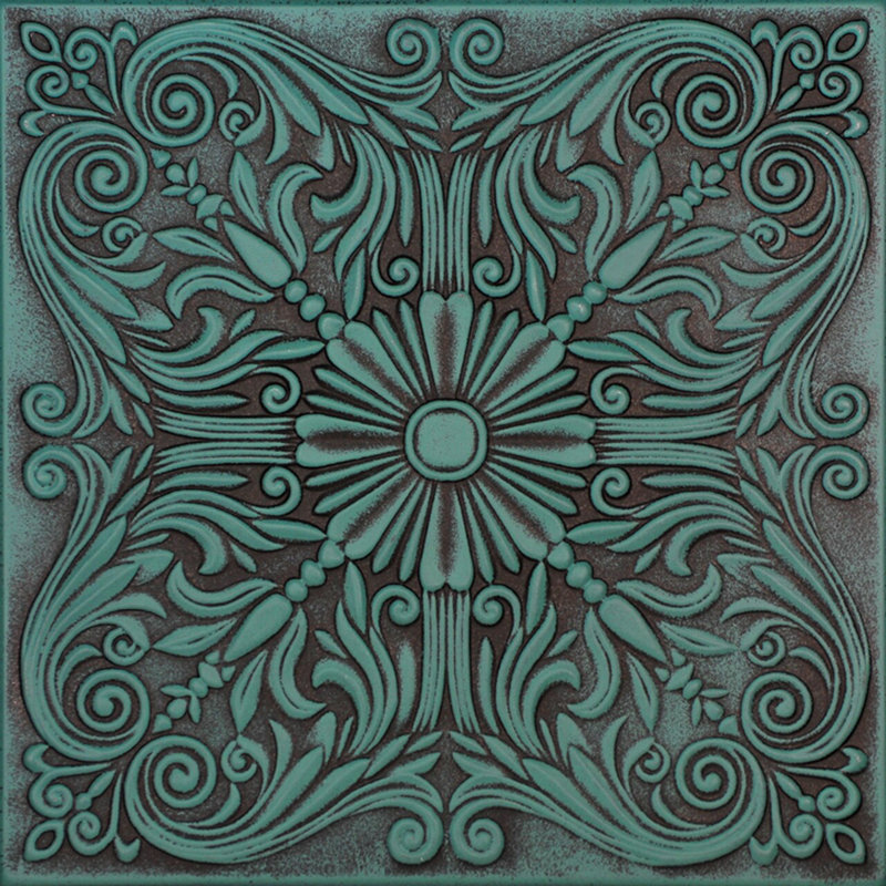 Tuile de plafond en polystyrène espagnol 1,6 pi x 1,6 pi, Vert antique