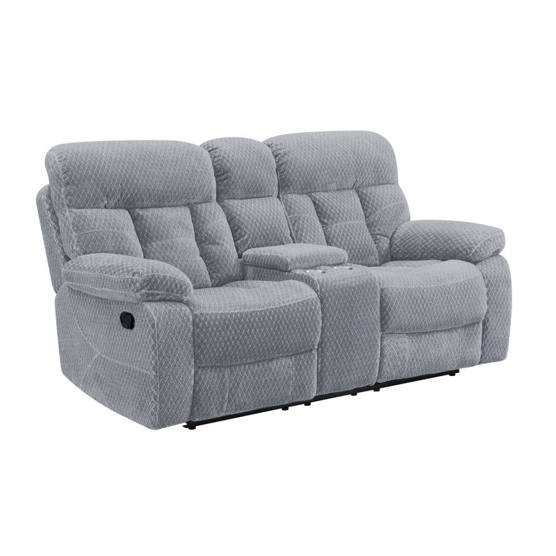 Canapé inclinable Carlett, Polyester 100 % brun / gris, H 42 po x l 77,5 po x P 38 po, Manuel
