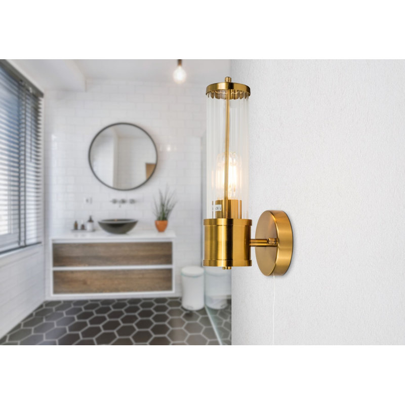 Verdie Armed Sconce, Brushed Brass