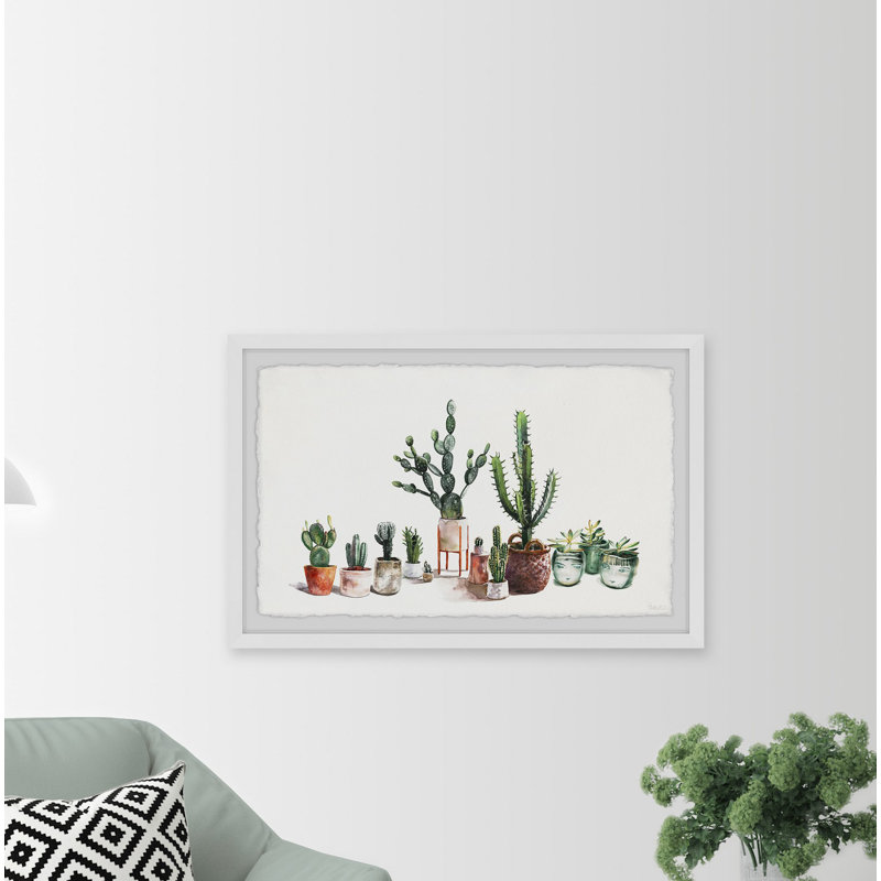 Cactus Fever by Parvez Taj - 1 Piece Single Picture Frame Painting, 20 cm H x 30 cm W