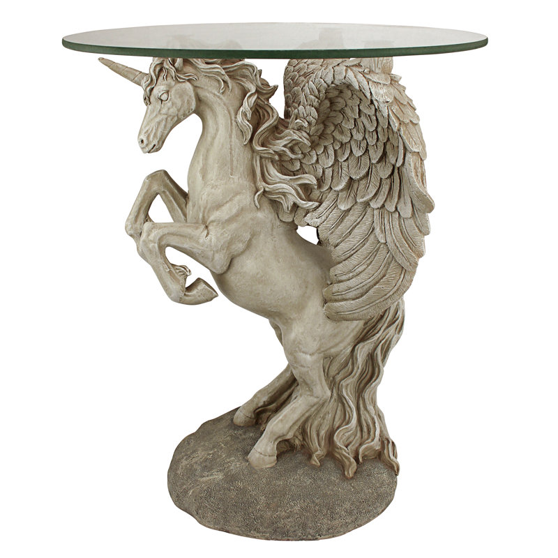 Mystical Unicorn Figurine End Table