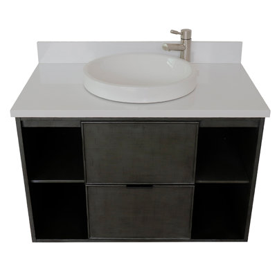 Meuble-lavabo mural simple 37 po