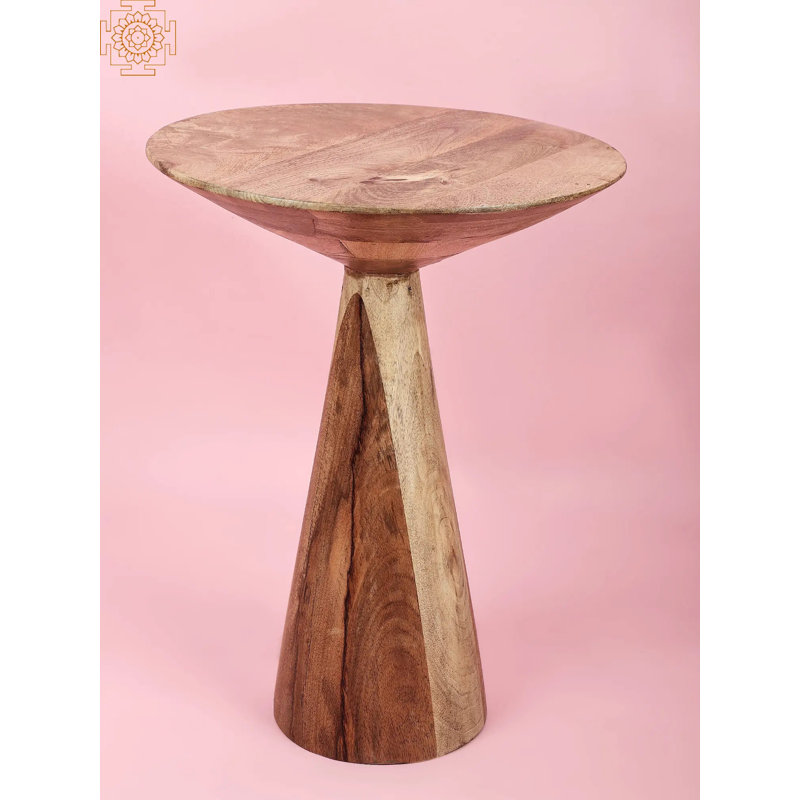 Table d'appoint en bois fabriquée à la main 21 po - Table d'appoint unique en forme organique pour le salon et la chambre à coucher