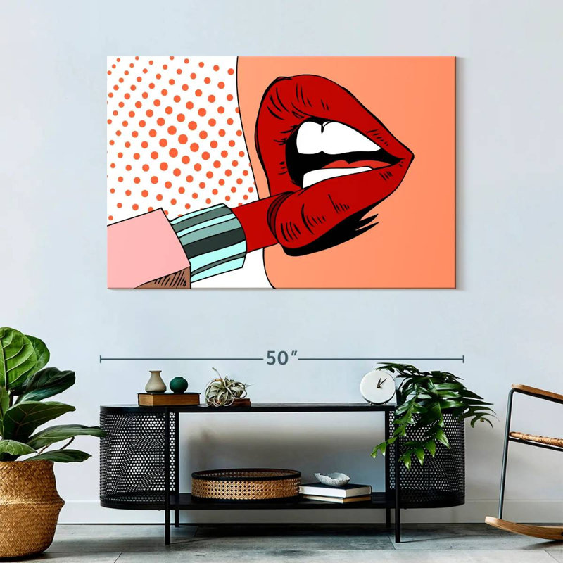 Shuttleworth Retro Pop Red Lips, 32" H x 48" W
