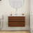 32-Inch Wall-Mounted Bathroom Vanity with Double Drawers, Soft-Close System,Ceramic Sink,No Handle Design-1328600597