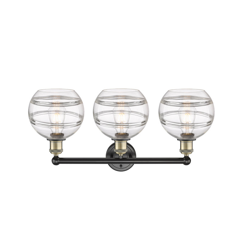 Bienes 3 - Light Dimmable Vanity Light, Clear, Black Antique Brass