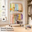 204 cm Clothes Rail with Adjustable Shelves and Castors-2116857848