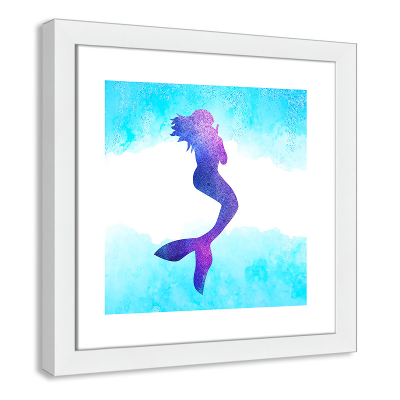 Toujours être un sirène 1, H 16 po x l 16 po x P 0,63 po, Cadre blanc