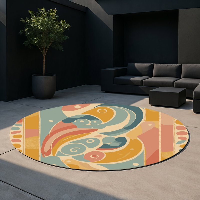 Tapis intérieur et extérieur Flashy Beam, Rond 5 pi
