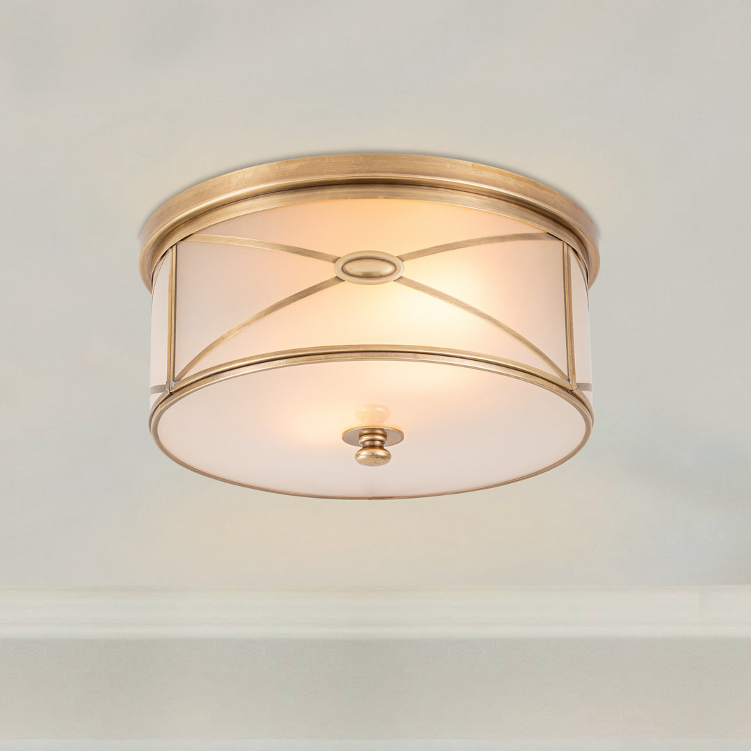 Austwell Glass Flush Mount Willa Arlo™ Interiors