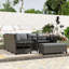Ensemble de canapé d'extérieur 5 pièces en rotin PE toutes saisons avec tables d'appoint extensibles et coussins lavables-694033235