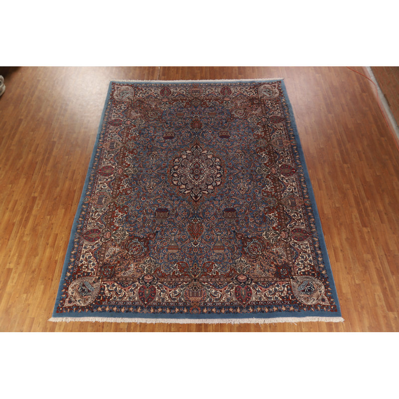 Tapis traditionnel bleu rétro 10 x 13