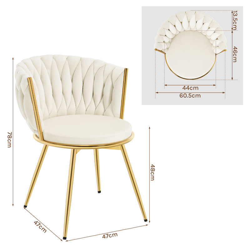 Dining Room Chairs, Kitchen Chairs, Living Room Chairs, With Metal Frame, Ergonomic, 360° Rotation, For Kitchen, Living Room, Balcony, Velvet Seat