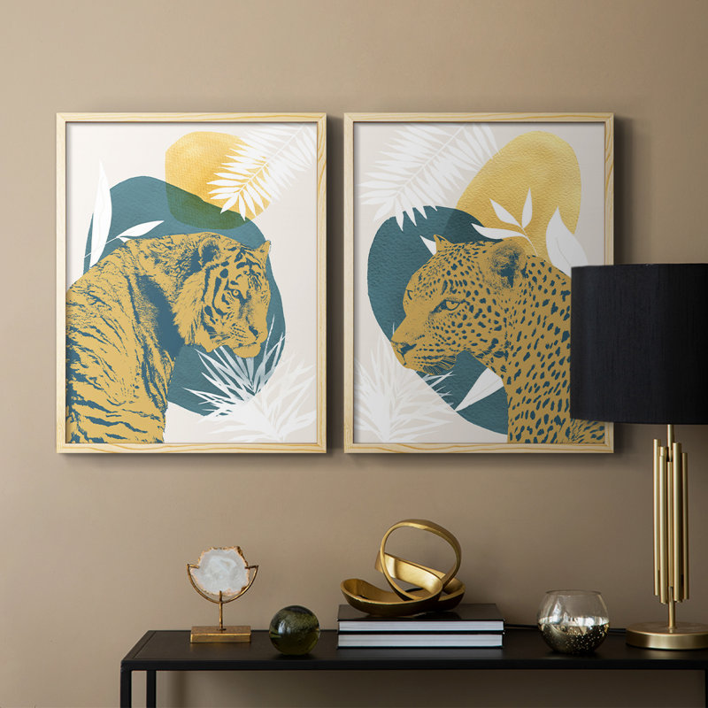 «Jungle Cat I», reproduction encadrée de qualité supérieure - prête à être accrochée - aucun clou requis - aucun clou requis