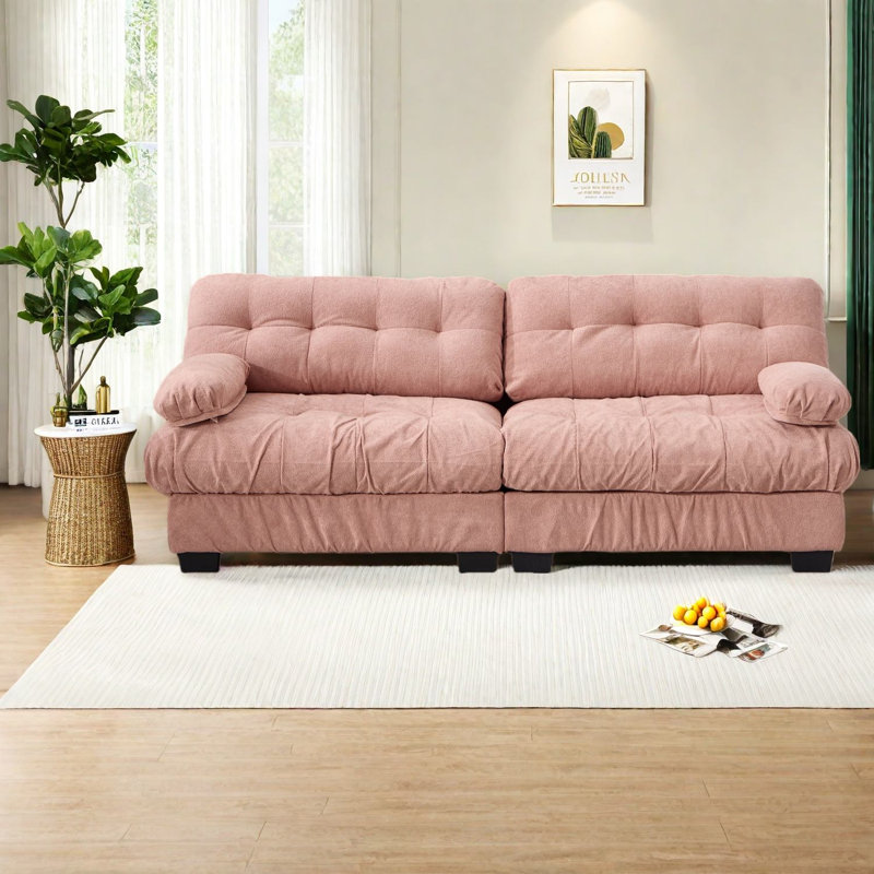 Canapé modulaire à structure profonde en bois rose Deep Home