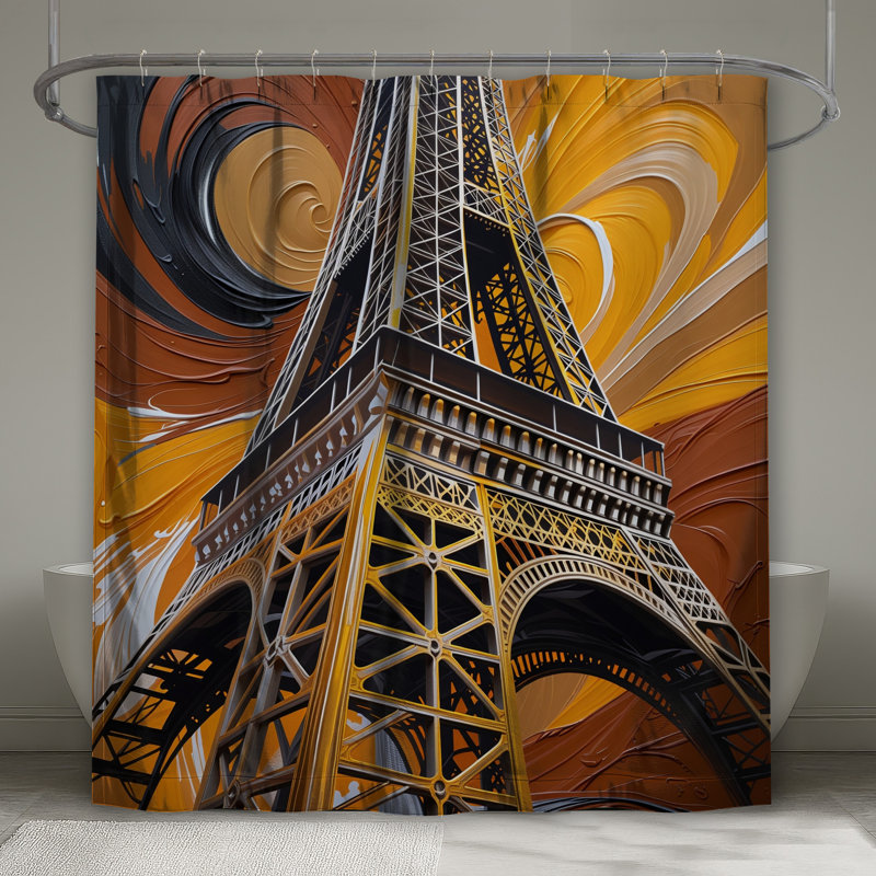 Rideau de douche Tour Eiffel - Architecture contemporaine, 70in W x 93in H