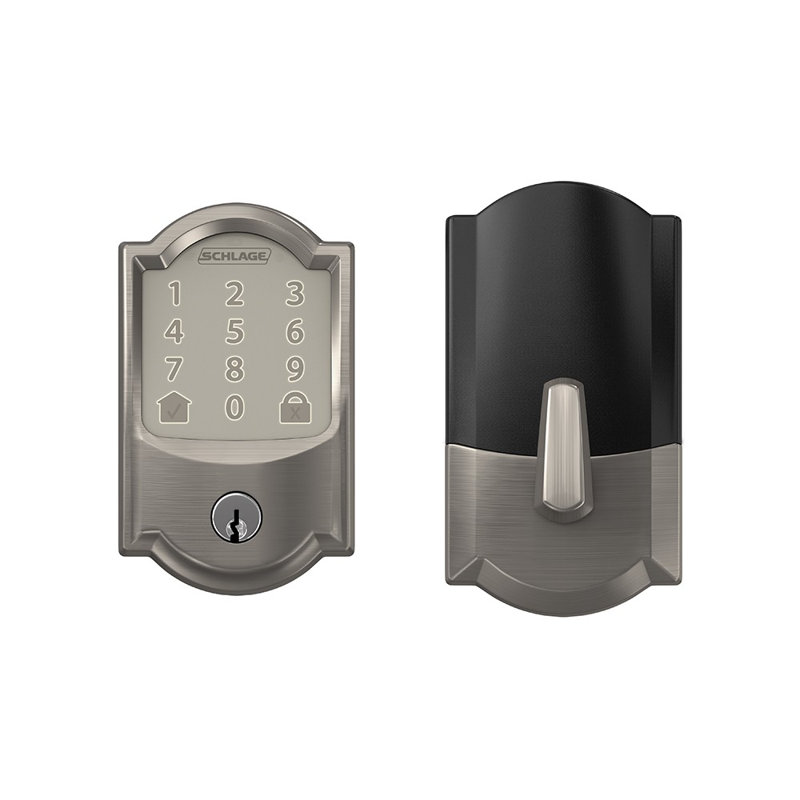 Encode Smart WiFi Deadbolt with Camelot Trim, Yes, Satin Nickel