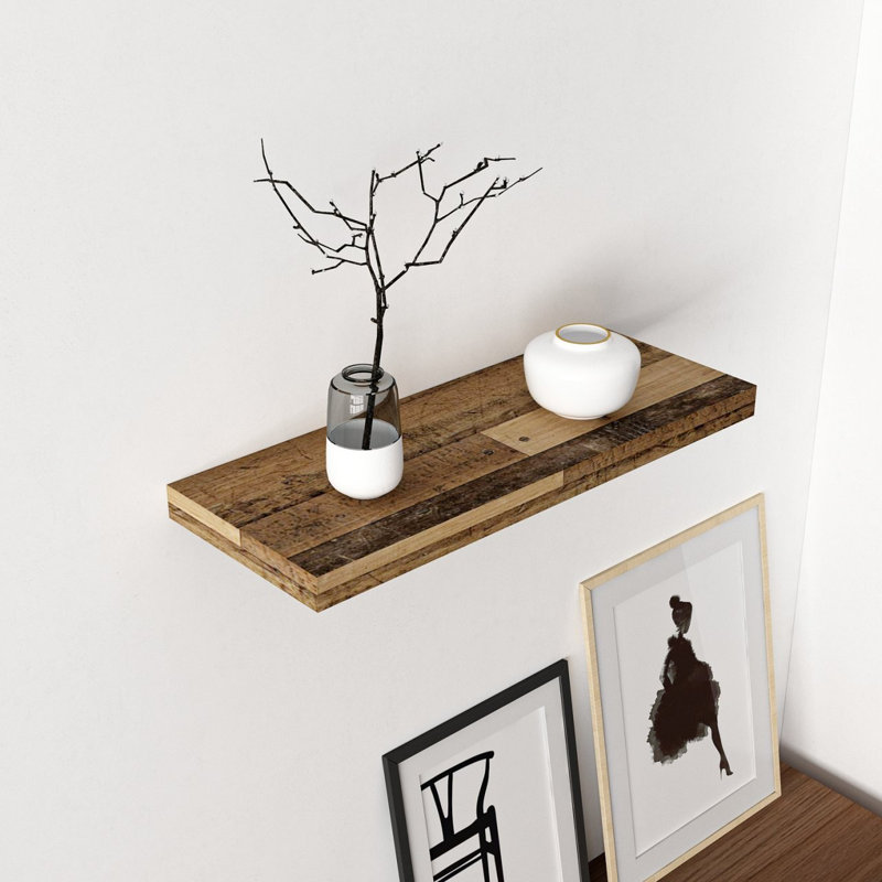 Tablette murale Colesen, couleur chêne, 23,6 x 1,4 x 9,1 pouces | 100% panneau de particules enduit de mélamine, épaisseur: 0,7 pouce | Design élégant pour les solutions de décoration et de rangement, élégant et fonctionnel